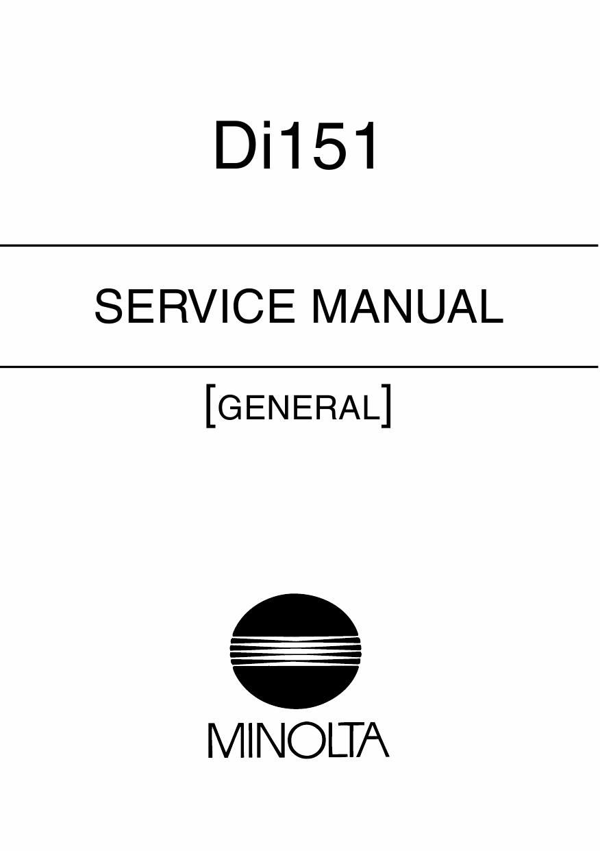 Konica-Minolta MINOLTA Di151 GENERAL Service Manual-1
